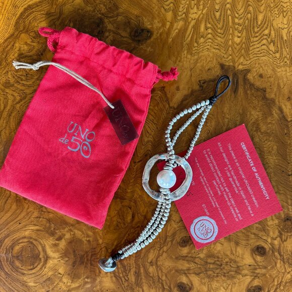 UNO de 50 Pearl Bracelet Silver - Picture 1 of 6